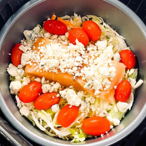 Air fryer cabbage and salmon