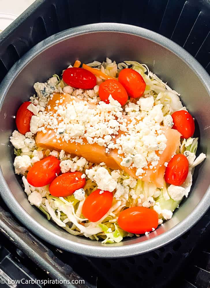 Air Fryer Cabbage and Crusted Salmon