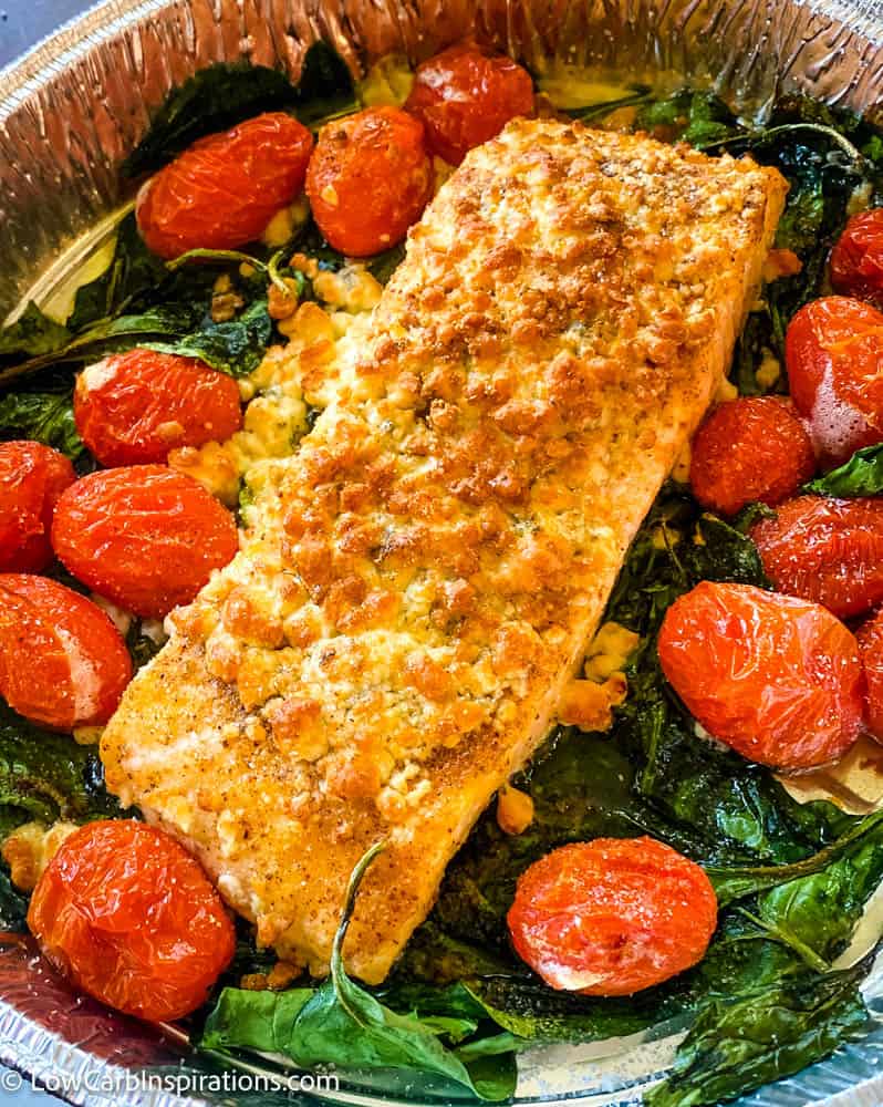 Keto Crusted Salmon Recipe made in the air fryer