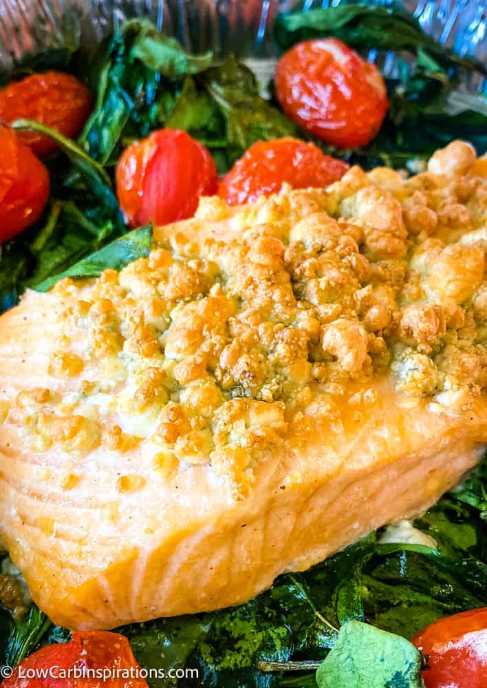 Keto Crusted Salmon Recipe made in the air fryer