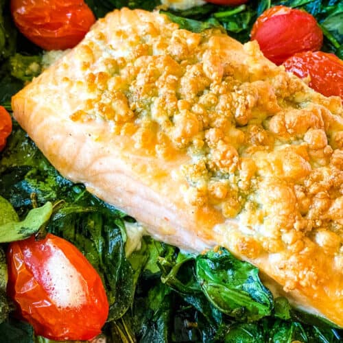 Keto Crusted Salmon Recipe made in the air fryer!