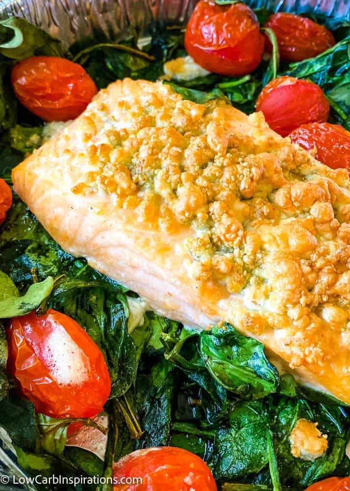 Keto Crusted Salmon Recipe made in the air fryer!