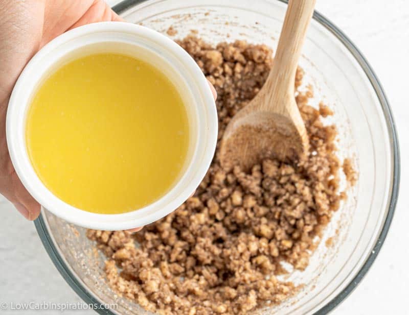 coffee cake crumble ingredients in a bowl