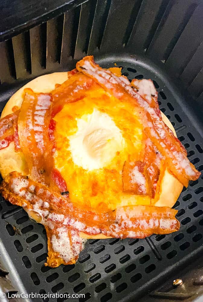 Keto Bacon Egg Cheese Taco made in the air fryer