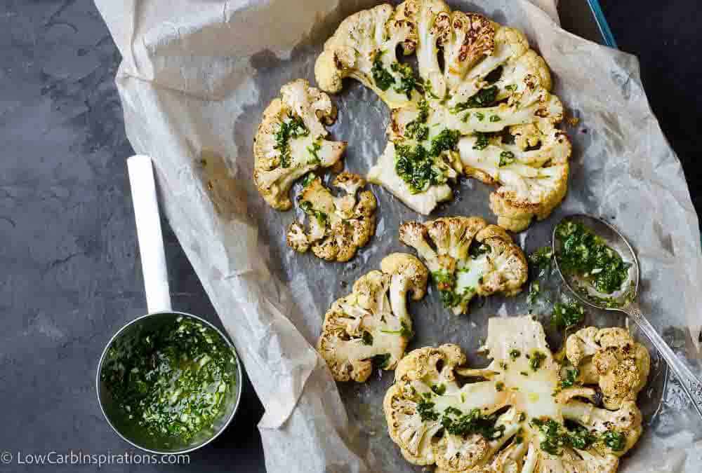 Grilled Cauliflower Steaks with Chimichurri Sauce Recipe