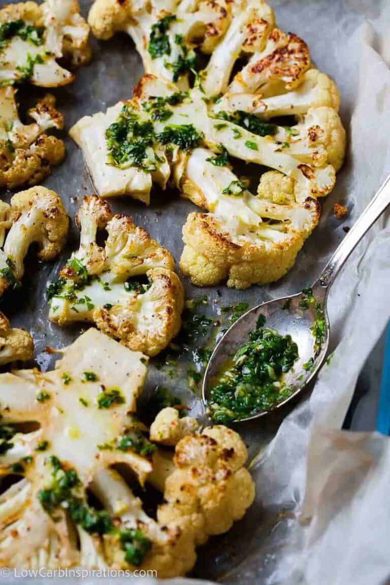 Grilled Cauliflower Steaks with Chimichurri Sauce Recipe