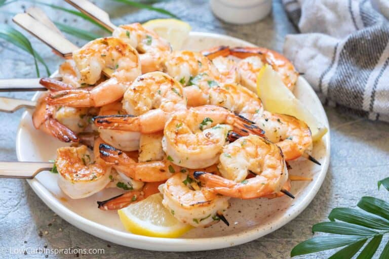 Grilled Lemon Garlic Shrimp Skewers Recipe