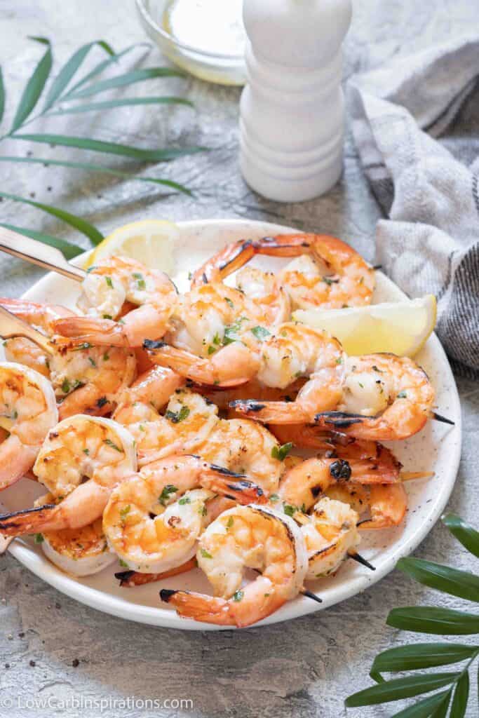 Grilled Lemon Garlic Shrimp Skewers Recipe