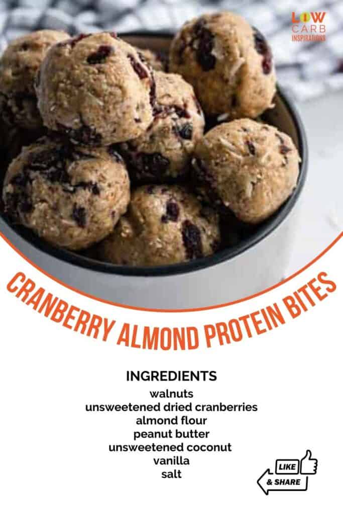 Cranberry Almond No Bake Protein Energy Bites